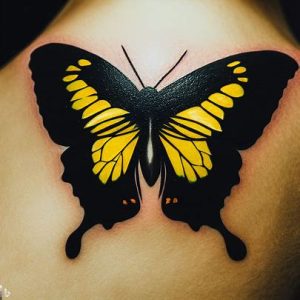 black and yellow butterfly tattoo idaes