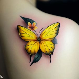 flower-Yellow-butterfly-tattoo