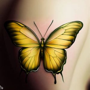 realistic yellow butterfly tattoo designs