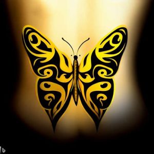 tribal yellow butterfly tattoo