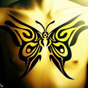 tribal yellow butterfly tattoo idaes design