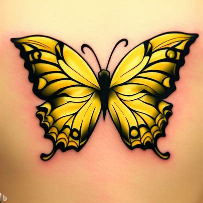 yellow butterfly tattoo