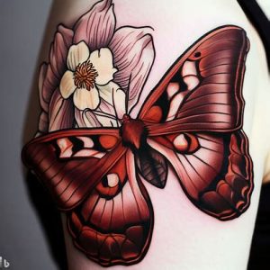 Atlas-moth-tattoo-ideas-with-flower