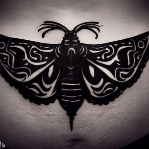 Black Traditional Moth Tattoos popular