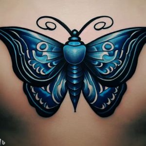 Blue Traditional Moth Tattoo ideas