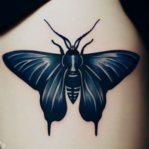 Death Moth Tattoo Navy popular