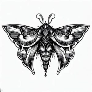 Feminine Death Moth Tattoo