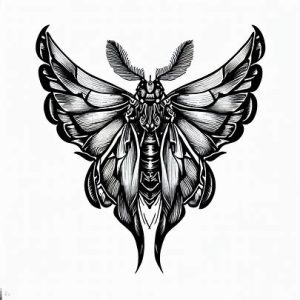 Feminine Death Moth Tattoo for boys