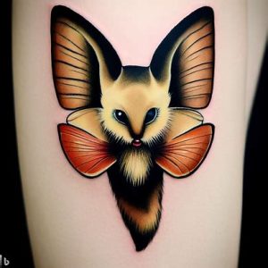 Fox Traditional Moth Tattoo