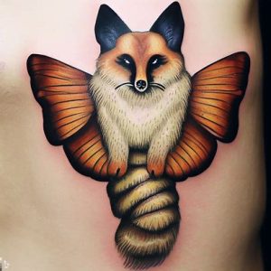 Fox Traditional Moth Tattoo ideas