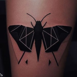 Geometric Black Moth Tattoos