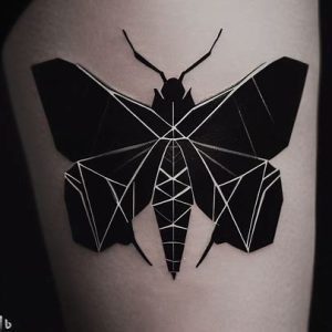 Geometric Black Moth Tattoos styles