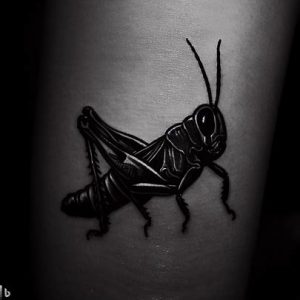 Grasshopper tattoo In Black
