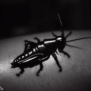Grasshopper tattoo In Black Color