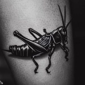 Grasshopper tattoo In Black Color for boys