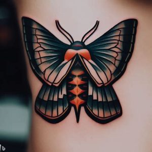 Neo-Traditional Moth Tattoo