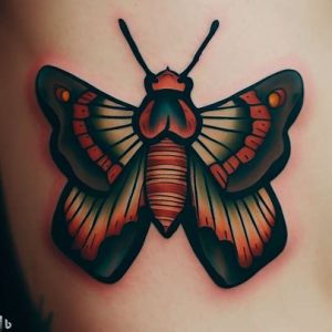 Neo-Traditional Moth Tattoo for girls
