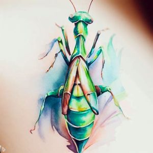 Praying-Mantis-Tattoo-Popular-watercolor-for-girls