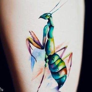 Praying-Mantis-Tattoo-Watercolor-Design-for-girls-and-boys