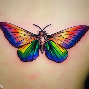 Rainbow Dead Moth Tattoo designs