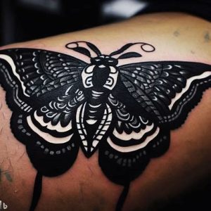 Traditional Black Moth Tattoos for young boys