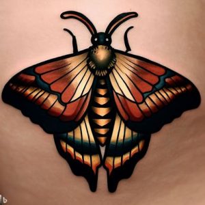 Traditional Moth Tattoo Flash