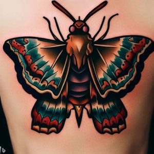 Traditional Moth Tattoo Flash for boys