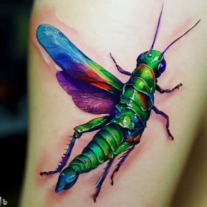 Watercolor-Grasshopper-Tattoo-designs