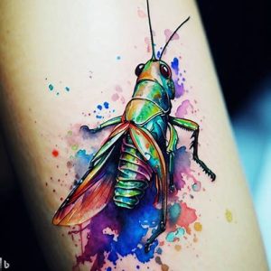 Watercolor-Grasshopper-Tattoo-ideas
