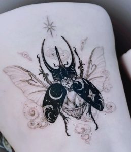 scarab-tattoo-chest-on-female