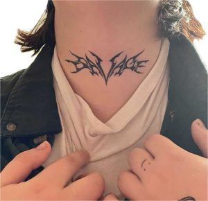 throat-tattoo-for-girls-with-black-ink