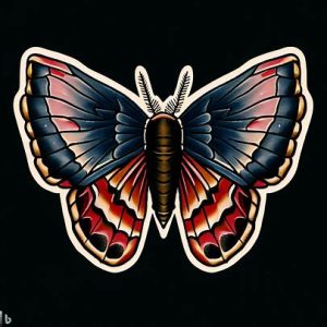 American-Traditional-Moth-Tattoo