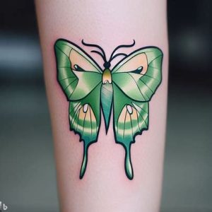 Cute Luna Moth Tattoo Design Ideas on Leg