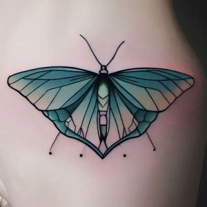 Geometric-Luna-Moth-tattoo