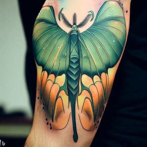 Luna-Moth-Tattoos-on-Arm