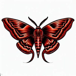 Red-American-Traditional-Moth-Tattoo-for-girls