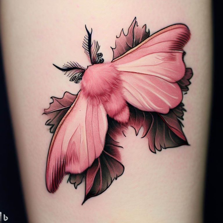 Rosy Maple Moth Tattoo Design Ideas With Meaning