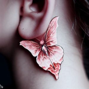 Rosy-Maple-Moth-tattoo-behind-the-ear