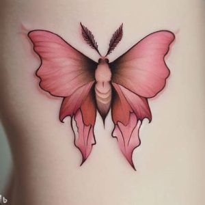 Rosy-Maple-Moth-tattoo-neck-design-ideas