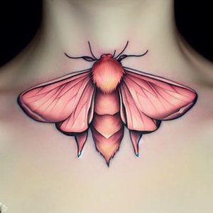 Rosy-Maple-Moth-tattoo-neck-for-girls