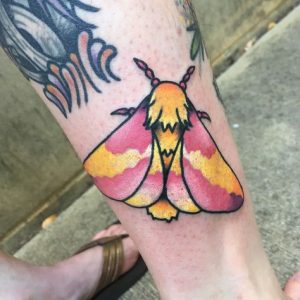 Tattoo of a Rosy Maple Moth