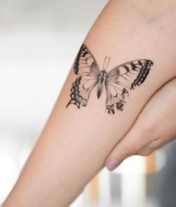 black-fine-line-butterfly-tattoos