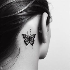 fine-line-butterfly-tattoo-behind-the-ear