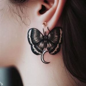 moth-and-moon-tattoo-behind-the-ear