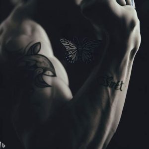 strength-tattoo-with-butterfly-for-woemn