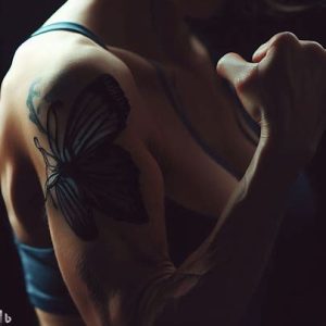 strength-with-butterfly-tattoo-for-women