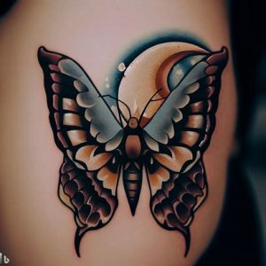 traditional-moth-and-moon-tattoo