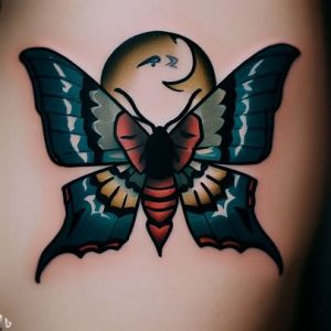 traditional-moth-and-moon-tattoos-design-for-girls