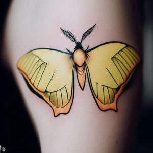 yellow-luna-moth-tattoo