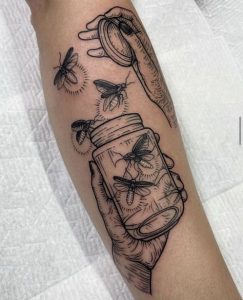 Geometric Firefly Tattoo